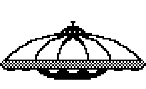 Pixel Ufo Coloring Page